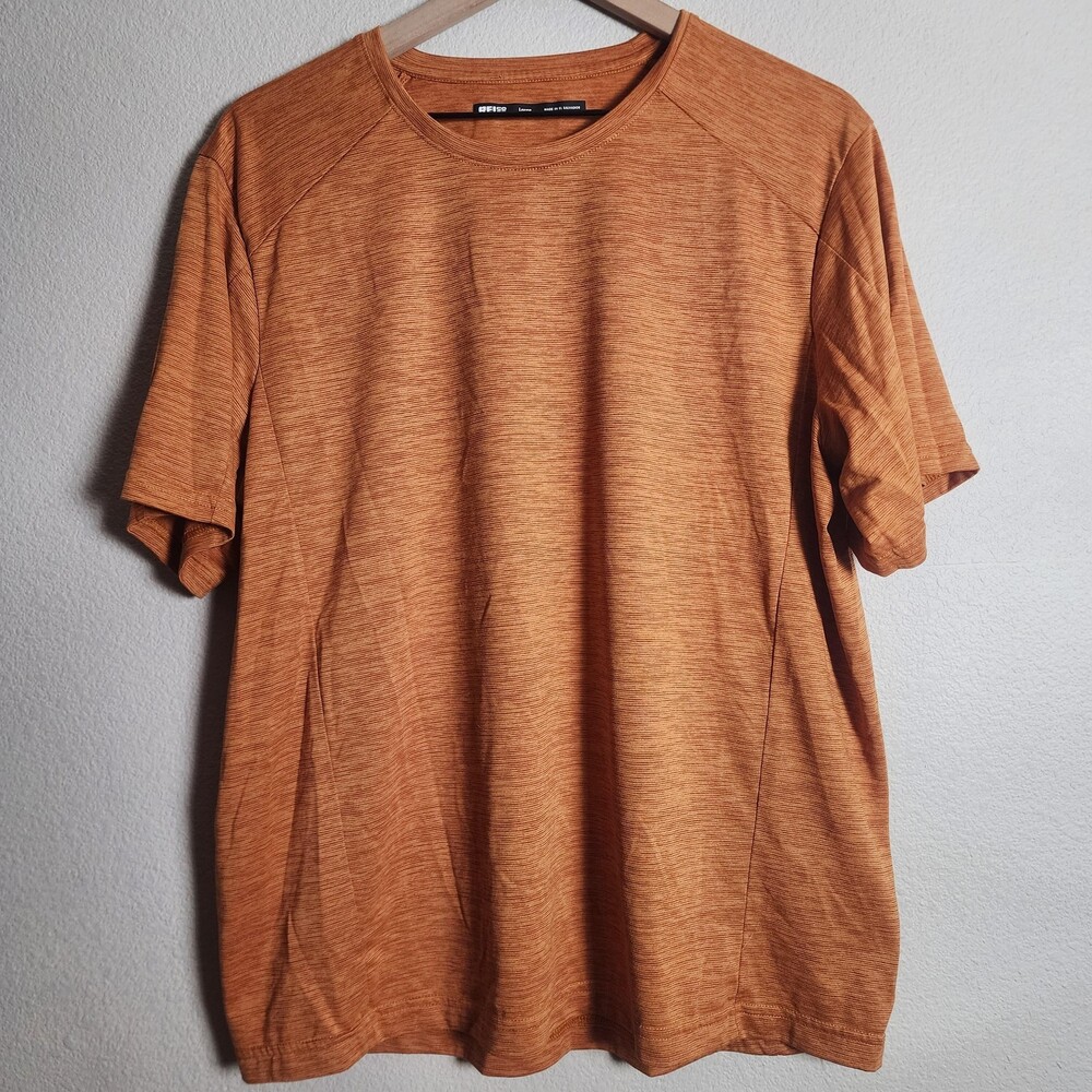 REI Co-op Shirt Mens Large Orange Short Sleeve Lightweight Performance Athletic